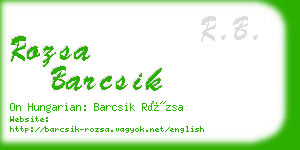 rozsa barcsik business card